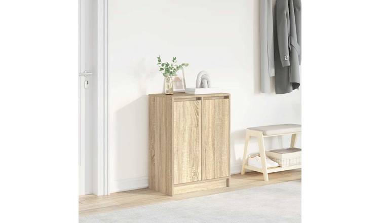 Walplus Engineered Wood Shoe Cabinet - Sonoma Oak - 57 x 34 x 76 cm
