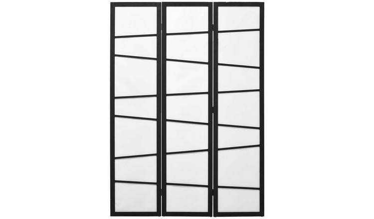 HOMCOM Wooden Folding 3 Panel Room Divider Privacy Screen - White