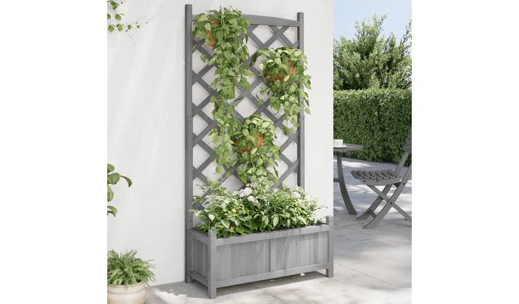 Walplus Firwood Garden Planter - Grey - 75 x 35 x 150 cm