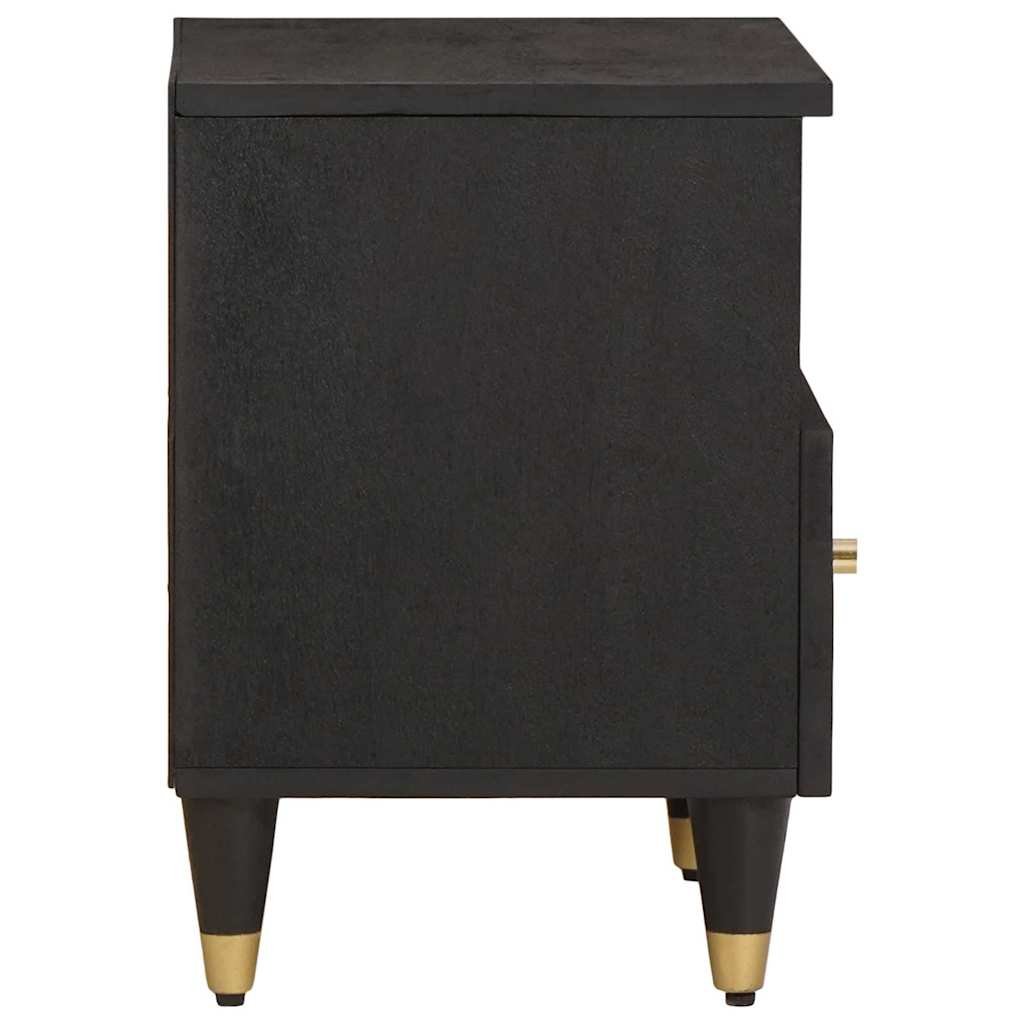 Walplus Solid Wood Nightstand - Black - 40 x 33 x 46 cm - Image 4