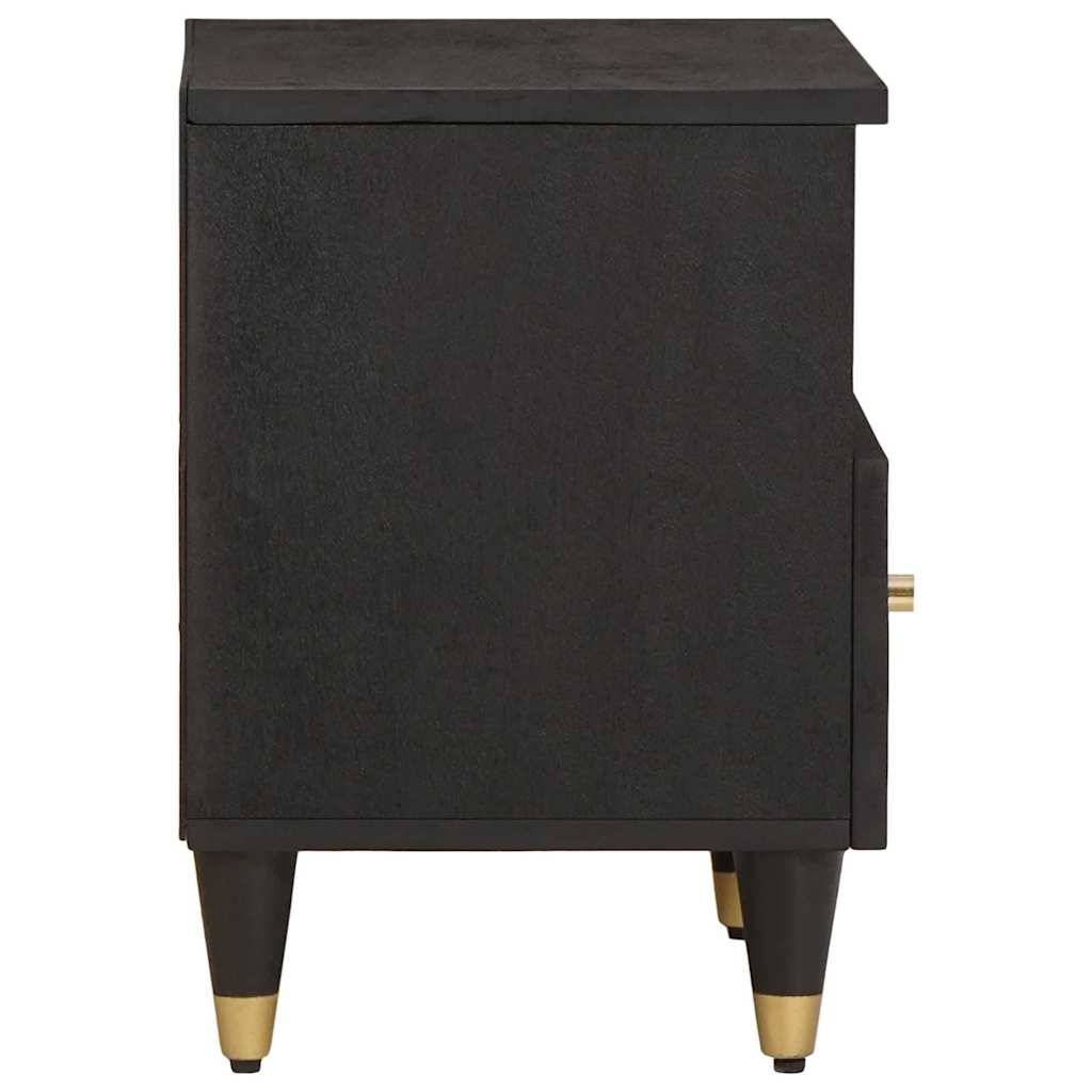 Walplus Solid Wood Nightstand - Black - 40 x 33 x 46 cm - Image 4
