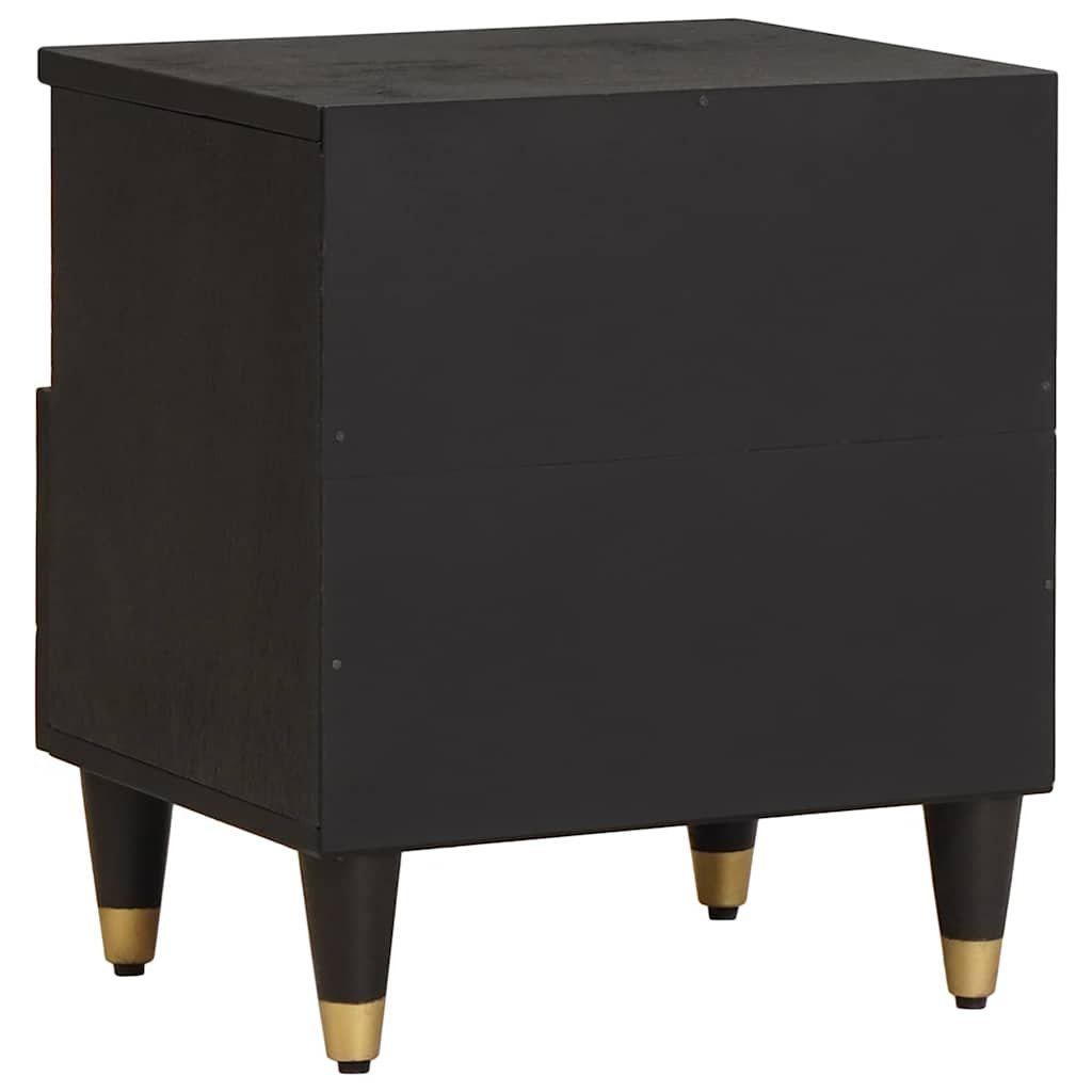 Walplus Solid Wood Nightstand - Black - 40 x 33 x 46 cm - Image 5