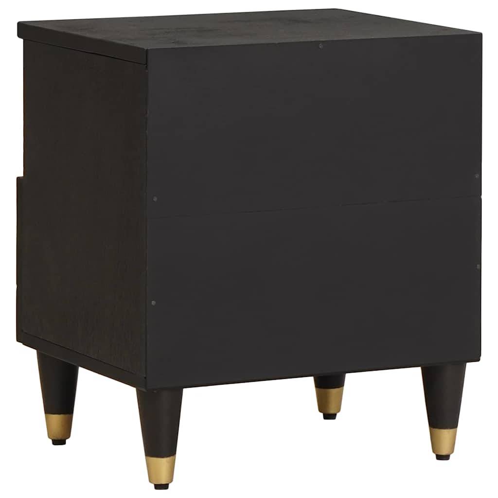 Walplus Solid Wood Nightstand - Black - 40 x 33 x 46 cm - Image 5