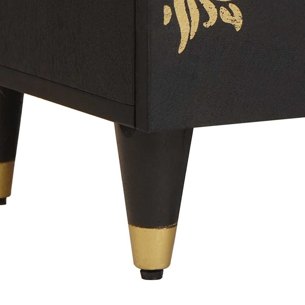 Walplus Solid Wood Nightstand - Black - 40 x 33 x 46 cm - Image 8