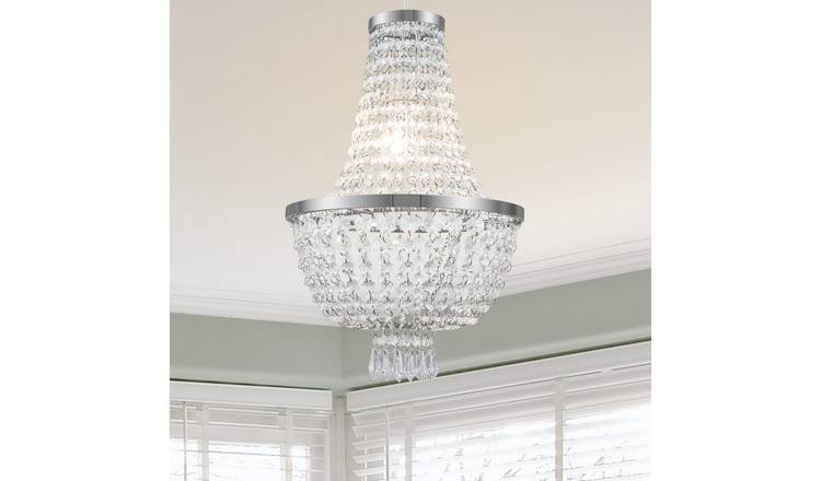 Cosylyte Adelle 2-Tier Easyfit Classic Beaded Lamp Shade - Clear