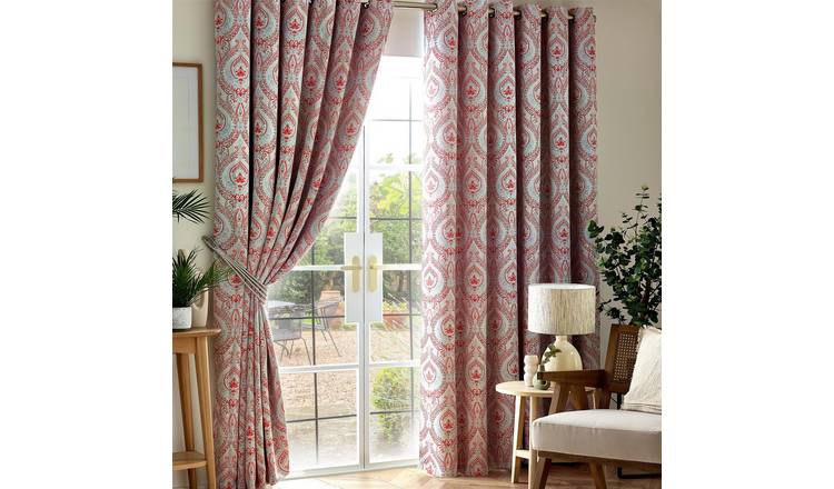 Luxury Living Victoria Blackout Eyelet Curtains 168cm x 229cm - Red