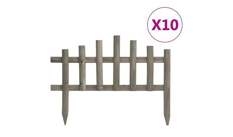 Walplus Pack of 10 Firwood Lawn Edgings - 44 x 35 cm - Grey Finish