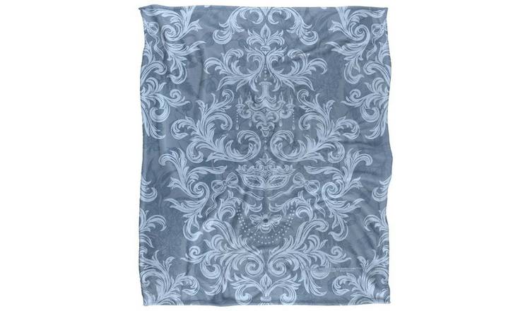 Bridgerton Bee Mask Soft Damask Blue Blanket - 127cm x 152cm