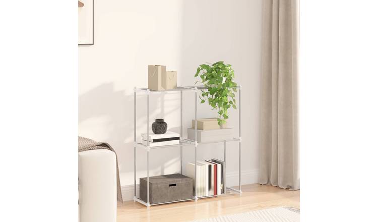 Walplus Aluminium Tubular Shelf - White - 86 x 27 x 90 cm