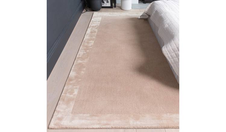Mega Flooring Beige Handmade Bordered Rug - 120 x 170cm
