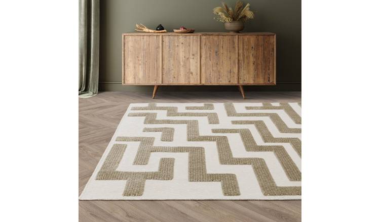 Mega Flooring Beige Modern Geometric Rug - 80 x 150cm