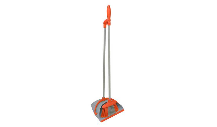 Charles Bentley Brights Indoor Long Handled Lobby Dustpan & Brush Set - Orange