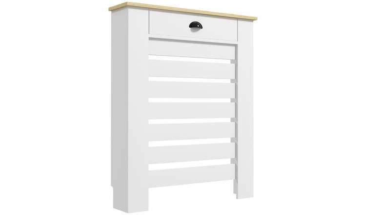 HOMCOM MDF Slatted Grill Painted Horizontal Slatted Grill - White