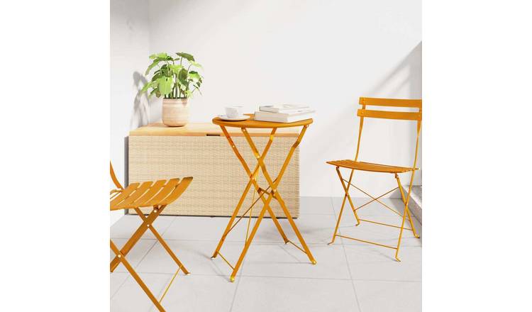 Walplus Folding Metal Table - Mustard - 50 x 50 x 71 cm