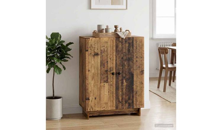 Walplus 2 Door Rectangular Sideboard - Old Wood - 66 x 34.5 x 90 cm