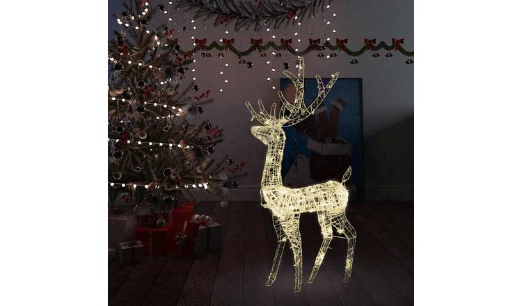 Walplus Acrylic Reindeer Christmas Decoration 140 - White - 70 x 41 x 120 cm