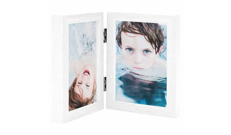 Walplus MDF Bifold Photo Frame Collage 2x - White - 13 x 18 cm