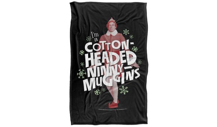 Elf Cottonheaded Ninnymuggins Soft Touch Black Blanket - 147cm x 91cm