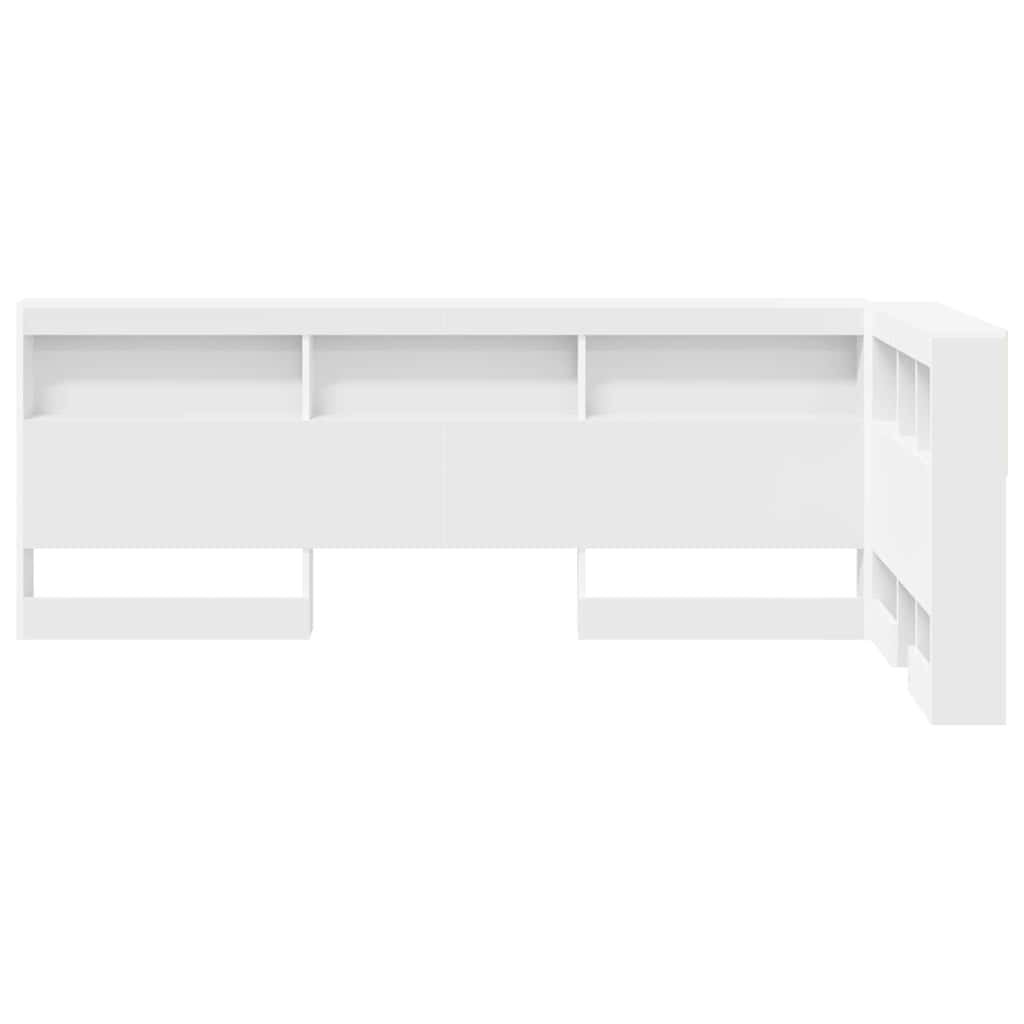 Walplus Engineered Wood Storage Headboard - White - 217.5 x 97.5 x 76.5 cm - Image 6