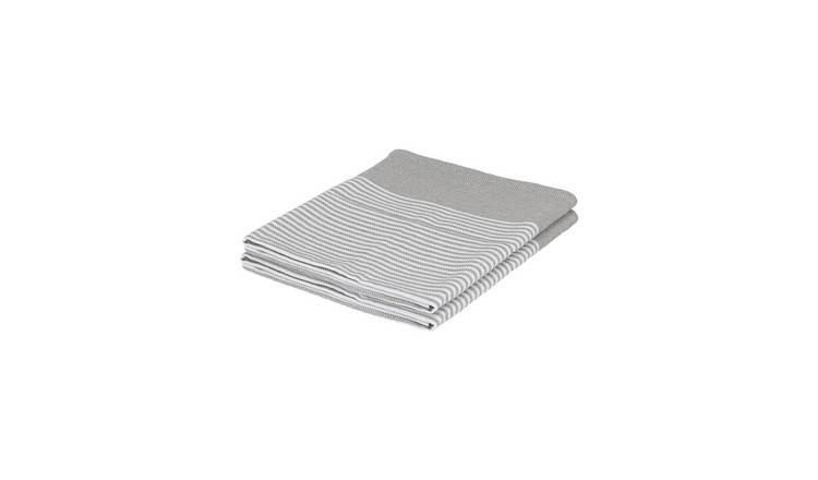 Nicola Spring Cotton Tea Towels - Light Grey Pinstripe - Pack of 2