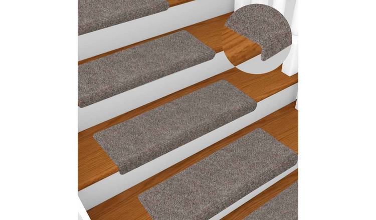 Walplus Pack of 15 Self-Adhesive Rectangular Stair Mats - Beige - 65 x 21 cm