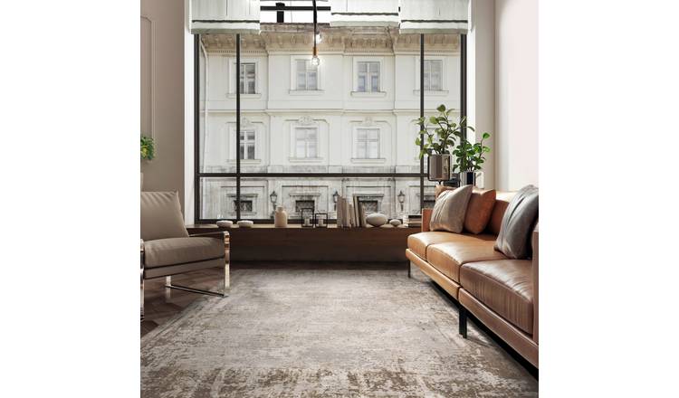 Mega Flooring Beige Modern Abstract Rug - 80 x 150cm
