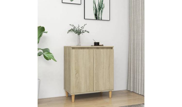 Walplus Engineered Wood 2 Compartments Sideboard - Sonoma Oak - 60 x 35 x 70 cm