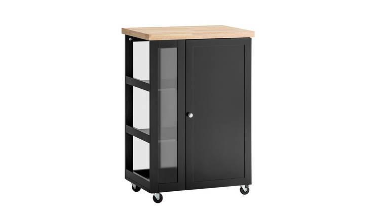 SoBuy 2 Door 3 Tier Kitchen Trolley - Black