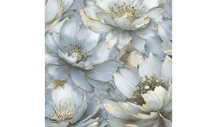 Muriva Aminah Floral Wallpaper - Blue