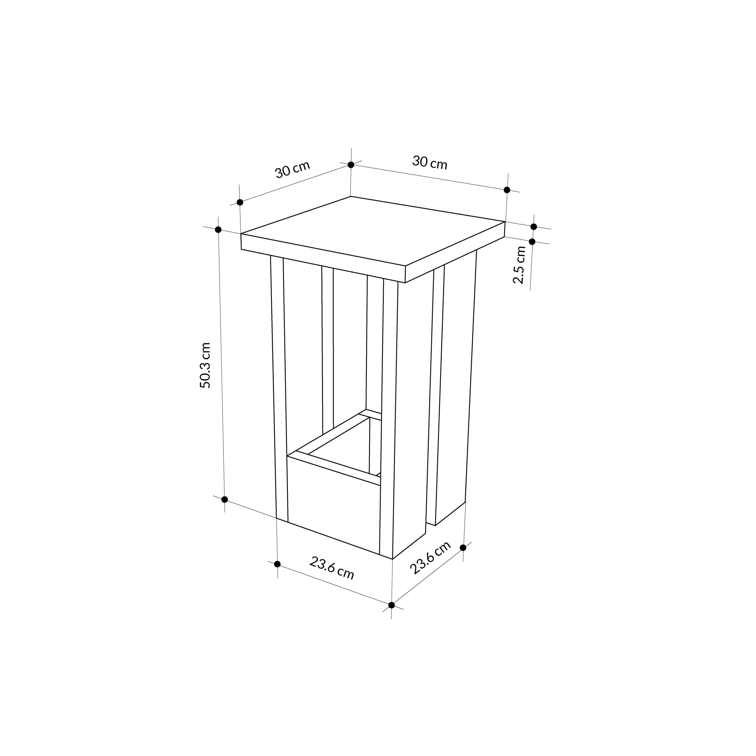 Decortie Tasos Melamine Particleboard Side Table - Natural Wood - Image 5
