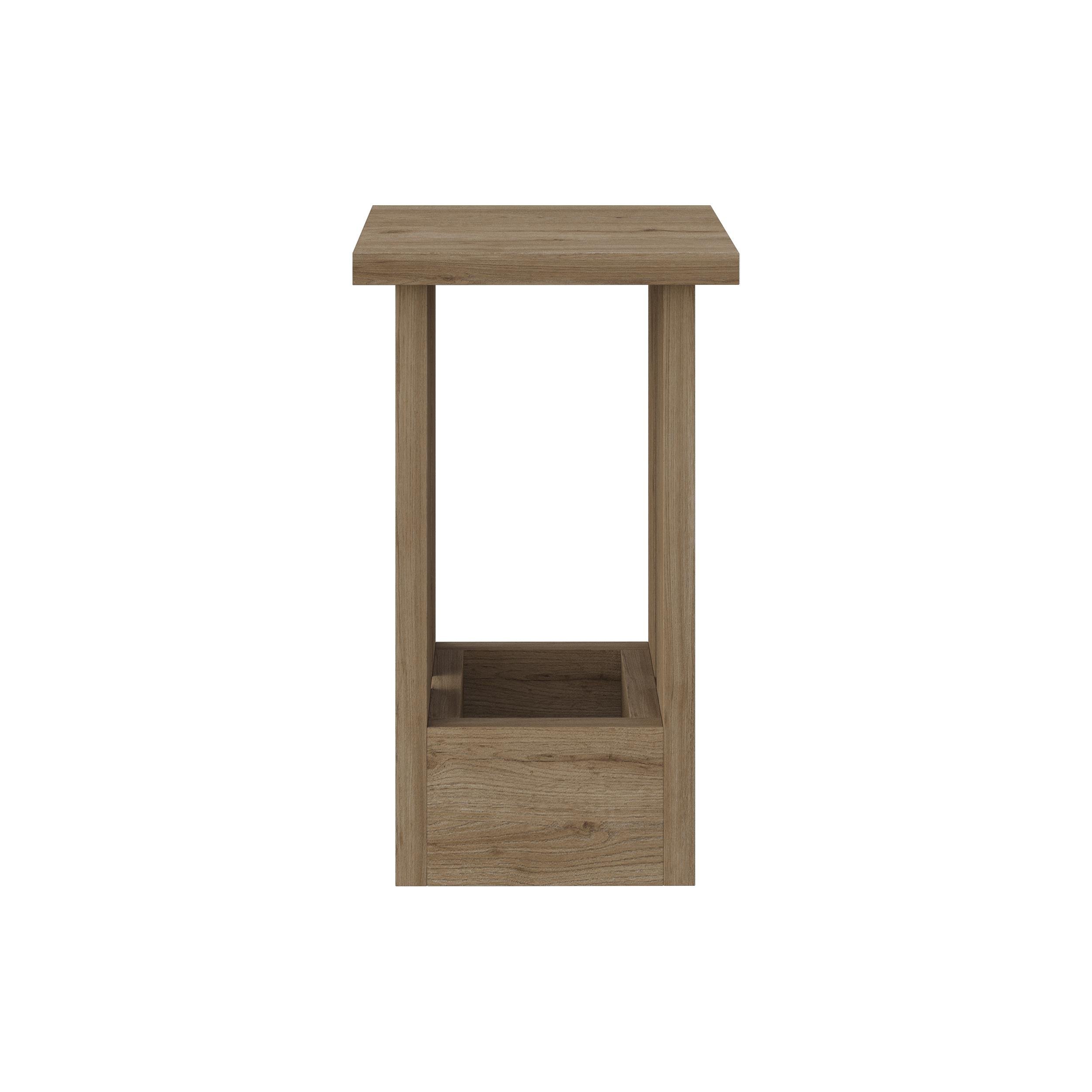 Decortie Tasos Melamine Particleboard Side Table - Natural Wood - Image 2