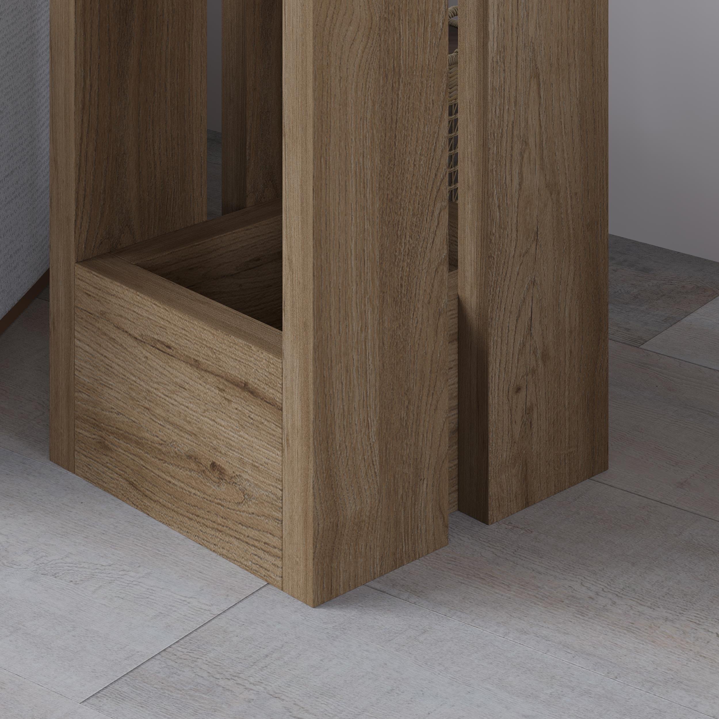 Decortie Tasos Melamine Particleboard Side Table - Natural Wood - Image 4
