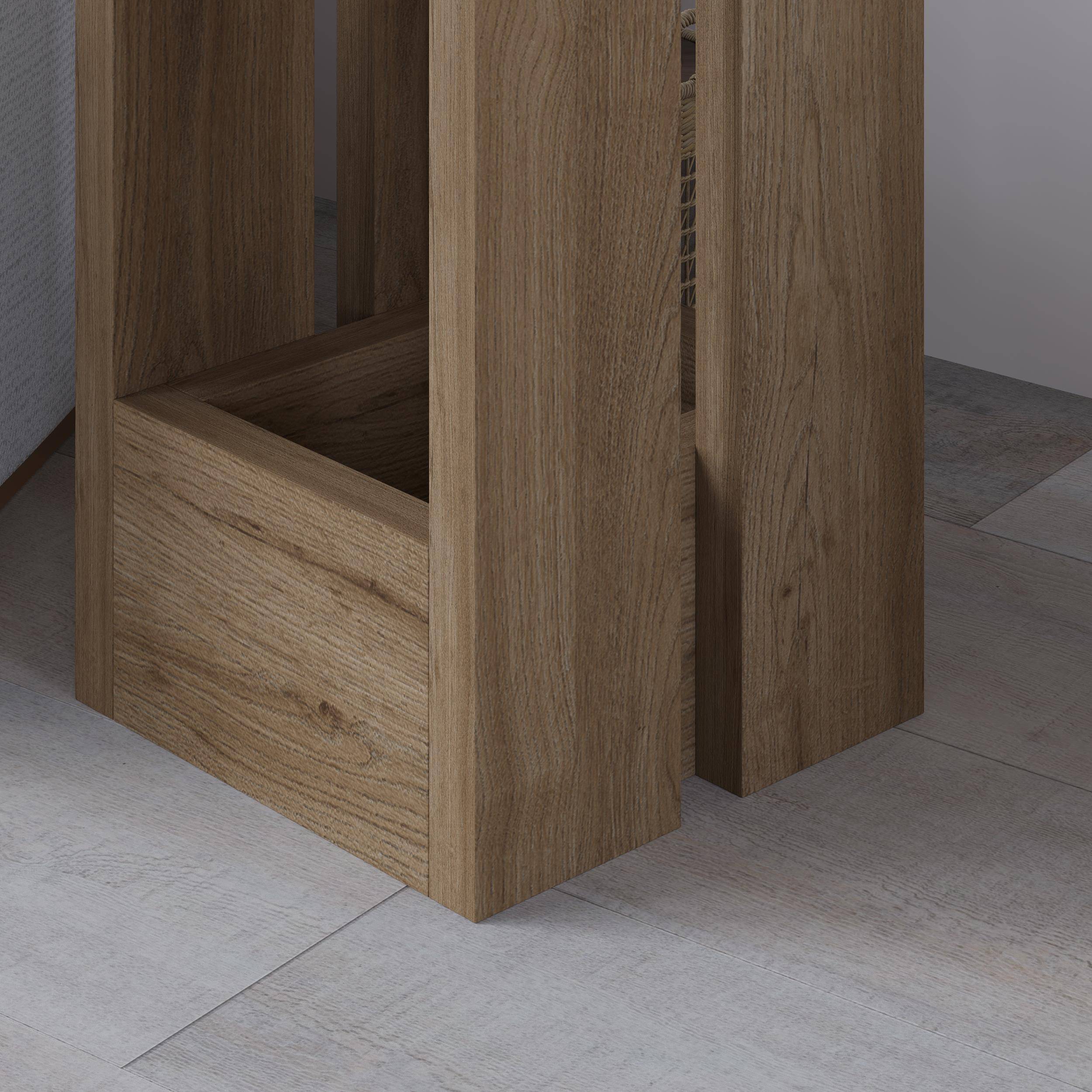 Decortie Tasos Melamine Particleboard Side Table - Natural Wood - Image 4