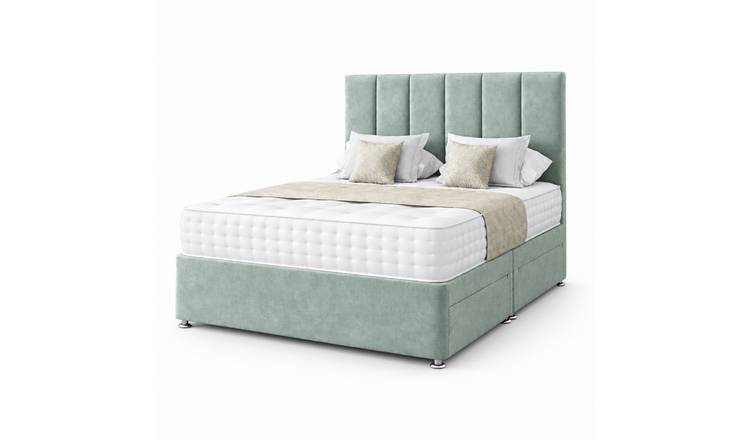 Comfy Deluxe 2ft6 Small Single   Panel     Suede  Divan Bed Set -  Duck Egg