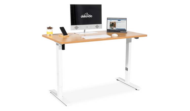 Dellonda Single Motor Adjustable-Height Desk - Oak