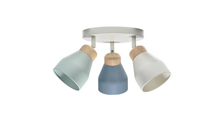 Happy Homewares Multicoloured Scandinavian Spot in Grey Ceiling Light - 23cm