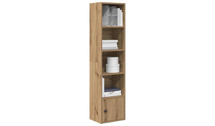 Walplus Engineered Wood Bookcase - Oak - 31 x 24 x 127 cm