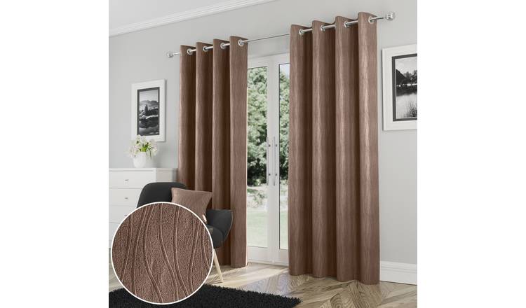 Enhanced Living Goodwood Eyelet Thermal Curtains - 117 x 183cm - Bronze