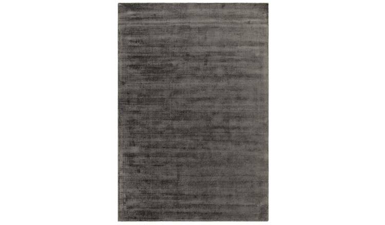 Mega Flooring Black Handmade Plain Rug - 120 x 170cm