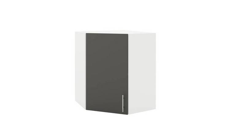 JD Greta 600mm Wall Corner Cabinet with 2 Doors - Dark Grey Matt