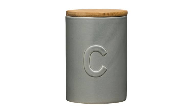 Orsina Fenwick Coffee Canister With Bamboo Lid – Light Grey
