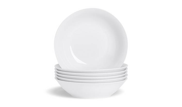 Argon Tableware Classic White Pasta Bowls - Pack of 6
