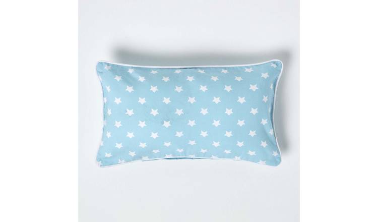 Homescapes Blue Cotton Stars Rectangular Cushion Cover - 30 x 50 cm