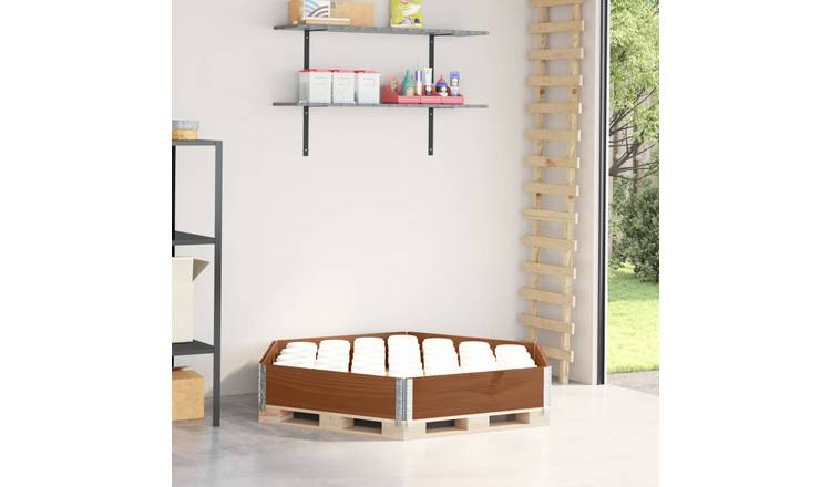 Walplus Wood Raised Garden Bed - Brown - 160 x 160 x 21.5 cm