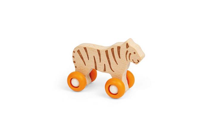 Bigjigs Toys Jungle Animal on Wheels Tiger - 12 Months +