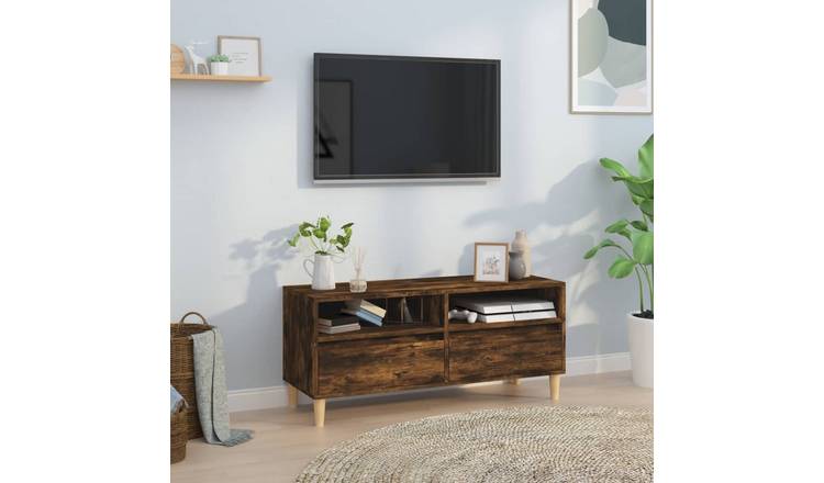 Walplus Engineered Wood TV Cabinet - Dark Oak - 100 x 34.5 x 44.5 cm