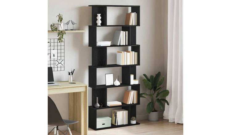 Walplus Engineered Wood Bookcase - Dark Oak - 80 x 24 x 190.5 cm