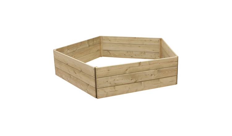 Greena Pentagonal Wooden Raised Bed 45 cm High, 120cm each side