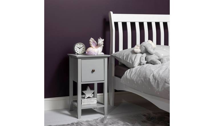 Noa & Nani Asora 1 Drawer Bedside Table - Grey