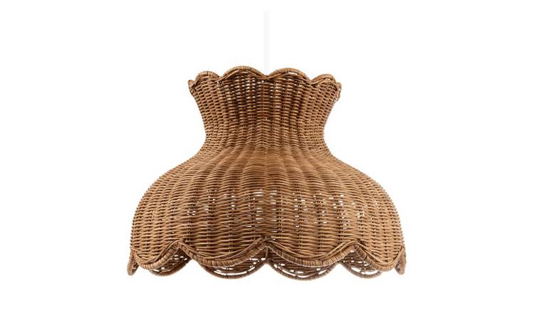 Happy Homewares Dark Brown Woven Rattan in Vase Inspired Pendant Shade - 35cm
